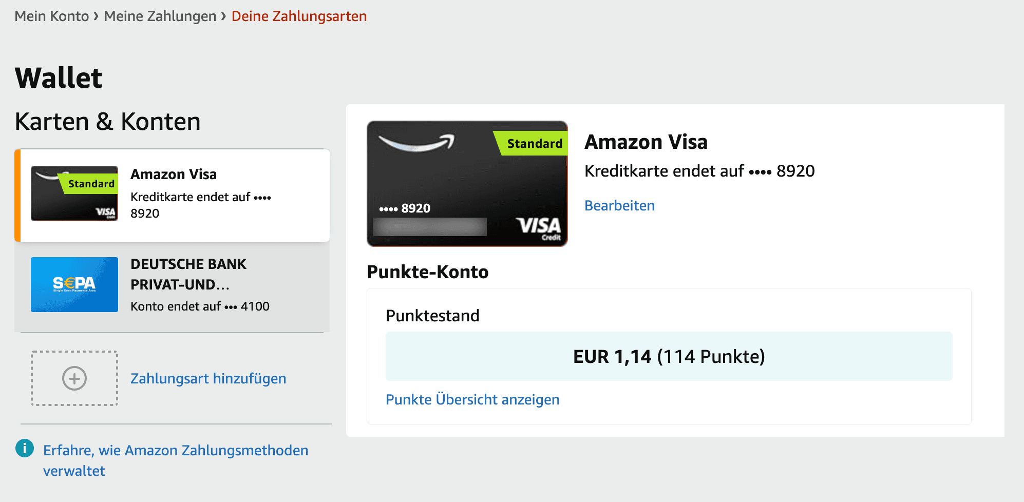 Amazon Visa on amazon.de